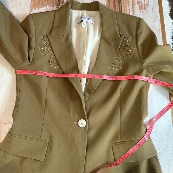 Derek Lam 10 Crosby One Button Blazer Embroidered Coat Size 4 - Picture 5 of 9